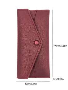 Ví nữ chống trộm RFID mới, ví da mềm dáng dài, siêu mỏng, ví cầm tay tối giản cho nữ, ví đựng tiền dễ thương, ví cổ điển, ví đựng tiền du lịch, ví mùa hè màu đỏ tía - Màu Đỏ Sâu - Xem 5