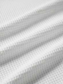 GRDR Set de 2 piezas de camisa tipo polo con textura de gofre y pantalones cortos para hombre, conjunto casual y cómodo de estilo minimalista - Blanco - Ver 8