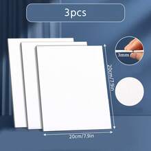 3pcs Small Painting Canvas Panels, Square Blank Flat Canvas Boards, White Suitable For Acrylic Painting, Drawing - Multicolor - View 12