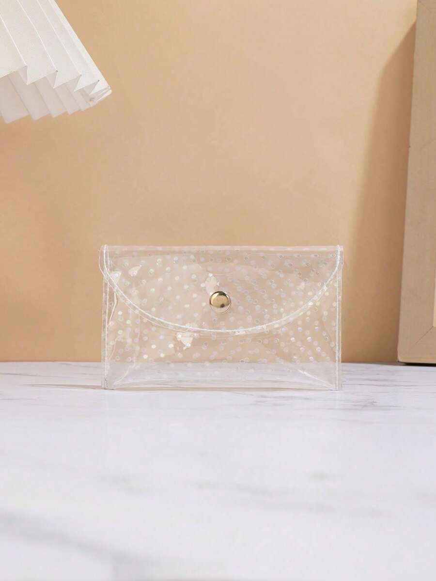 Monedero transparente y colorido de PVC holográfico con estrella iridiscente pentagonal cambiante, monedero mini, cartera, monedero pequeño, monedero para tarjetas, cosas lindas, monedero para dinero, artículo esencial de viaje de verano para mujer - Blanco - Ver 1