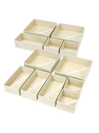 1/3/6pcs Foldable Fabric Storage Boxes, Suitable For Wardrobe, Vanity, Drawers, Can Be Used As Storage Baskets, Organizers, Dividers For Clothes, Underwear, Bras, Socks, And Other Intimate Apparel