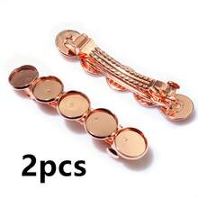 2pcs 12mm Inner Size 4/5 Cabochons Blank Base Tray Craft Hairpin Hair Clips Bezel DIY Jewelry Making Accessories Findings - Hairpin Base - View 9