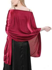 1pc Silky Evening Dress Shawl: Women's Transparent Soft Bridesmaid Wedding Formal Party Sheer Tulle Shawl - Multicolor - View 4