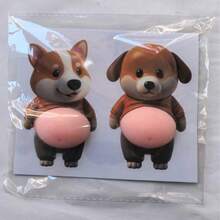 4个/2个柔软可爱的大肚皮狗狗/柯基犬冰箱贴，适用于厨房、办公室白板、储物柜、洗碗机、厨房装饰、家居装饰、朋友节日礼物、办公室白板、橱柜和餐具、冰箱装饰贴纸、返校季礼物、厨房装饰、家居装饰、派对礼物、女士礼物、男士礼物 - 小狗貼紙 - 查看 13