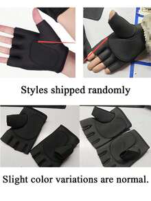 1 par de guantes de fitness de media dedos unisex, guantes de ciclismo antideslizantes y transpirables, guantes de levantamiento de pesas ultraligeros, guantes deportivos con protección de palma amortiguadora, guantes de entrenamiento con protección total de la palma, adecuados para entrenamiento, deportes, gimnasio, ciclismo y otras ocasiones, accesorios de fitness, deportes, gimnasio, entrenamiento en casa, accesorios deportivos, accesorios de fitness - Multicolor - Ver 12