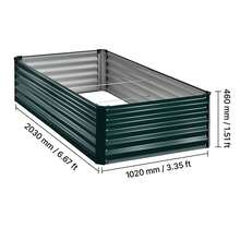 Galvanized Raised Garden Bed, 6.67 X 3.35 X 1.51 Ft, Rectangular Metal Planter Box Kit Outdoor, Rustproof Elevated Planting Box With Gloves, Alu-Zinc, For Growing Flowers Vegetables, Dark Green - Bộ 1 món màu xanh đậm, kích thước 80*40*19 inch. - Xem 10