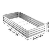 2 Pack Galvanized Raised Garden Beds, 6 X 3 X 1 Ft, Rectangular Metal Planter Boxes Kit Outdoor, Bottomless Elevated Planting Box With Gloves, Alu-Zinc, For Growing Flowers Vegetables, Silver - 6*3*1ft Silver 2-Piece Set - 查看 10