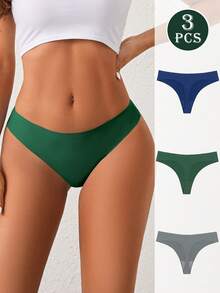 3 chiếc quần lót dây gợi cảm nhiều màu sắc, chất liệu mềm mại, kiểu G-string, quần lót chữ V thoải mái cho nữ, đồ lót nữ. - Nhiều màu - Xem 5