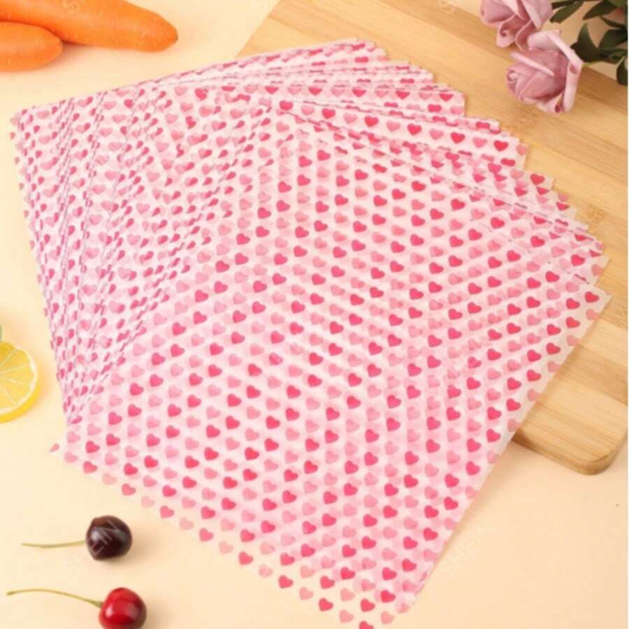 10pcs Grease-Proof Baking Parchment Paper, Printed Candy/Snack Wrapping Paper - Multicolor - View 1