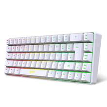 HXSJ Wired Keyboard And Mouse Combo, 68-Key Membrane Keyboard, Black & White Dual-Color RGB Backlight, USB Plug & Play, ABS Material, Suitable For Home, Office And Gaming (Model: V200 + J900) - View 8