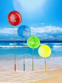 1个小型不锈钢伸缩蝴蝶/昆虫网，可伸缩渔网，户外水上玩具（手柄图案随机发货） - 彩色 - 查看 10