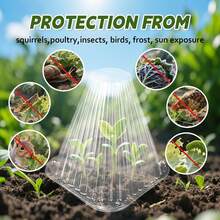 5/10/20pcs Transparent Greenhouse Plant Cover, 2025 Upgraded Reusable Bell-Shaped Plastic Small Plant Seedling Protection Cover - Transparent - View 3