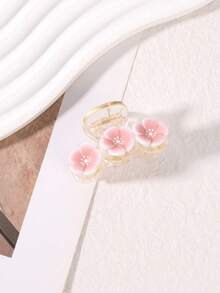 1pc Spring/Summer Acrylic Flower Hair Claw Clip, Fresh & Sweet - Multicolor - View 13