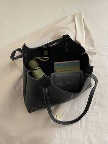 2026新款大容量柔软单肩腋下包，百搭女士手提包，厂家直销 - 黑色 - 查看 4