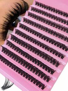 80/140/200 piezas de pestañas suaves y rizadas de 40D, longitud mixta de 8-16 mm, 4/7/10 filas, 0.07 mm C/D, pestañas de visón impermeables, ligeras, efecto 3D, para crear looks naturales a dramáticos, adecuadas para uso diario o ocasiones especiales. Grupos de pestañas, pestañas individuales, pestañas postizas. - Negro - Ver 19