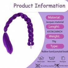 Synthetic Wig Ponytail Witch Hunting Group Cosplay Wig Lumirumi Purple Braid Wig Rubber Band Style Ponytail Braid Suitabl - Multicolor - View 3