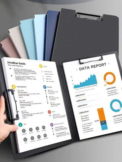 A3/A4 Rigid Board Clipboard, File Folder, Multiple Colors Available, Made Of Foamed PP Material, Single/Double Clip, Strong Clip Force, Thickened Design, Matte Surface, Baked Metal Clip, Writing Board, Foldable, Student Test Paper Clip, Teacher Schedule Clip, Contract Clip, Secretary Clip, Business Office File Folder, 360° Foldable, Reading Clip, Sketch Drawing Board, Minimalist Design, Back To School/Graduation Gift, Stationery Gift Clip