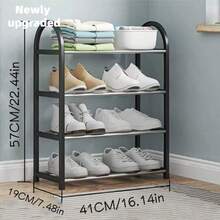 Kệ giày đơn giản, chất lượng cao, sức chứa lớn với thiết kế 4 tầng giúp sắp xếp giày dép hiệu quả ở lối vào và ban công, tiết kiệm không gian cho nhà thuê và sinh hoạt hàng ngày, giải pháp lưu trữ dễ lắp ráp cho giày dép, ủng và phụ kiện, dụng cụ sắp xếp nhà cửa thiết thực, giá cả phải chăng giúp tối đa hóa không gian lưu trữ theo chiều dọc và giữ cho sàn nhà luôn gọn gàng. - Xem 6