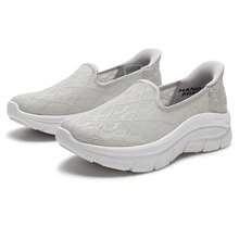Skechers MODERN D'LUX 系列女士休闲一脚蹬鞋，舒适轻便减震运动鞋，日常通勤及运动鞋，159287-LTGY - 淺灰色 - 查看 1