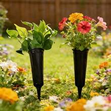 6/3/1 pièce Vase de cimetière rustique avec pics - Support de fleurs de tombe extérieur, convient pour les fleurs fraîches ou artificielles, design à pics pour la décoration de tombe - Taille unique - Voir 3