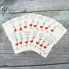 Personalized Heart-Shaped Metal Keychain, Customizable Message - Gold Pendant, Cartoon Heart Shape, Thank You Gift, For Teacher, Girlfriend, Mom, Best Friend | Personalized Gift | Christmas, Car Accessories, Y2K Gothic Style Bag Charm, ID Card Lanyard, Car Accessories, Bag Pendant - Red - View 31