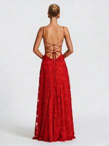 New Fashionable Versatile Spicy Girl Style Burgundy Sexy Slip Dress - Đỏ - Xem 1