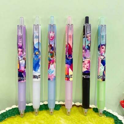 K-Pop Idol Inspired Gel Pen Stylish Writing Instrument For Daily Notes Journaling Lyrics Recording Study And Office Use Perfect Stationery For K-Pop Enthusiasts And Fandom Collectors Random Shipping
