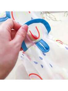 1件宠物透明彩虹印花雨衣 - 藍色 - 查看 8