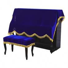 European Style Piano Cover, Gold Velvet Piano Dust Cover, Draping Fabric With Tassel Trim, Smooth And Dust-Proof - Multicolor - View 1