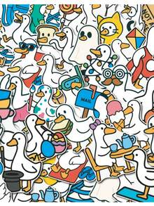 50Pcs Duck Stickers Cute Stickers Animal Stickers Kawaii Stickers Fun Stickers Pet Stickers Duck Gifts Duck Toys Aesthetic Stickers Vinyl Waterproof For Laptop Phone Car Skateboard Water Bottles Scrapbooking Computer Journaling - A - View 8