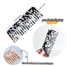 Acetate Comb With Anti-Static Marble Pattern, Ideal For Travel And Makeup - Multicolor - View 5
