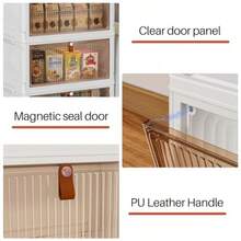 Storage Boxes With Lid - 23L*4 Tier Plastic Storage Box With Lid Stackable Boxes With Wheels Storage Drawers With Front Door Plastic Box For Home And Office White 4 Packsgtt - White - View 5