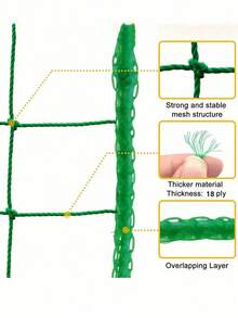 1 lưới leo cây, lưới leo vườn bằng nylon, [Lưới xanh để leo] Lưới vườn PP dày, lưới leo cho mướp, hoa bìm bìm, dây leo, giá đỡ cây dưa chuột, nhiều kích cỡ, dùng cho cây leo - Lưới hỗ trợ màu xanh cho rau, dưa chuột, cà chua, đậu, nho và hoa - Giàn giáo cho cây trồng trong nhà và ngoài trời. - nhiều màu - Xem 3