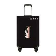 1pc Non-Stretch Non-Woven Fabric Luggage Protective Cover Suitable For 20-30 Inch Trolley Case, Anti-Scratch Luggage Protector Cover With Rose Gold Letter Pattern, Travel Accessory Essential For Back To School - Black - View 88