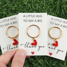 Personalized Heart-Shaped Metal Keychain, Customizable Message - Gold Pendant, Cartoon Heart Shape, Thank You Gift, For Teacher, Girlfriend, Mom, Best Friend | Personalized Gift | Christmas, Car Accessories, Y2K Gothic Style Bag Charm, ID Card Lanyard, Car Accessories, Bag Pendant - Red - View 13