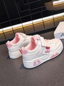 1双儿童运动鞋，2025四季款，男童休闲运动鞋，新款低帮女童白色休闲鞋，软底时尚滑板鞋 - 西瓜粉 - 查看 5