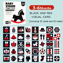 1Set Black & White High-Contrast Baby Visual Stimulation Cards, Newborn Early Education Flash Cards, Color Tracking & Cognitive Development Toy For 0–36 Months Infant, Montessori Sensory Learning Card, Perfect Holiday Gift - Multicolor - View 14