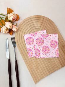 20张粉色迪斯科派对餐巾纸，印有迪斯科球和星星图案，双层耐用纸质，适用于80年代主题生日派对、婚礼、新年夜、情人节和其他节日庆祝活动。 - A - 查看 6