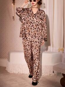 Gongdie 2pcs Disney Marie Cat Print Cotton Long Sleeve Pajama Set, Autumn/Spring - Brown - View 8