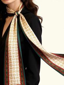 1条女士印花时尚多功能涤纶围巾，方巾，长围巾 - 彩色 - 查看 11