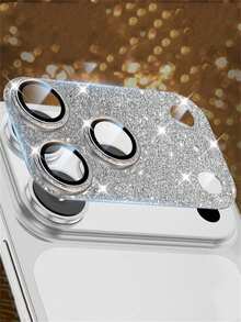 Película protectora de vidrio templado lujosa y brillante para la lente de la cámara, para iPhone 17 Pro Max/17 Pro, funda protectora antiarañazos y anticaídas - Plateado - Ver 3