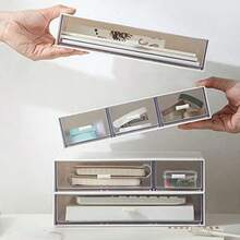 Desktop Organizer-Stackable Organizer Drawers Desk Storage Perfect For Collection Small Item/Cosmetic Office Supplies - 2 Drawers Whitegtt - Small2 Drawers - View 5