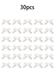 30个女士甜美蕾丝蝴蝶结发夹，可爱小发卡，发夹，刘海夹，多功能优雅侧边发饰，适合日常使用 - 白色 - 查看 8