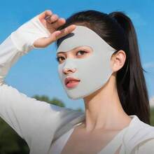 女士防紫外线面罩，冰丝全脸高尔夫防护罩，防紫外线拉法帽 - 彩色 - 查看 4