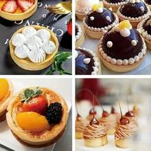 Bộ 6 khuôn bánh tart bằng thép không gỉ, 12 khuôn bánh tart mini có lỗ, khuôn bánh tròn chống dính, khuôn bánh ngọt kiểu Pháp, khuôn bánh trái cây nhỏ, khuôn bánh tròn dùng cho tiệc sinh nhật, đám cưới. - Bạc - Xem 7