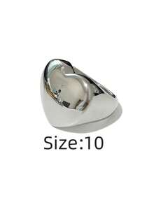 1pc Exaggerated Big Heart 316 Stainless Steel Vacuum Electroplated Waterproof Fade-Resistant Hypoallergenic Fashion Ring, Suitable For Exaggerated Casual Style, Work Commute, Daily Entertainment, Beach Vacation - Extra Large Heart - View 13