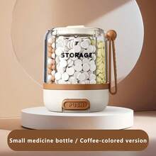 Cute Pill Dispenser With 4 Compartments Portable Pill Bottle Organizer Small Pill Container For Pocket Travel Pill Case - Coffee Brown - View 4