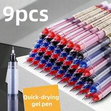 9pcs Quick-Drying Ballpoint Pens, 0.5mm Black/Blue/Red, Suitable For Studying, Writing, Office Use, Back To School Season, Can Be Student Gift (Random Style) - Sets - View 2