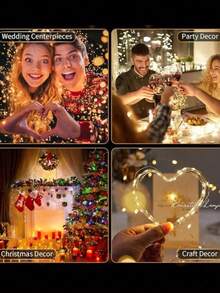 10pcs Adjustable Copper Wire Lights, LED Fairy Lights, Gift Box Decor Atmosphere Lights, DIY For Cake, Bouquet, Bedroom, Dining Table, Yard, Mason Jar Decor, Party, Wedding, Suitable For Valentine's Day, Mother's Day, Father's Day, Back To School, Holiday Gift, Birthday Gift, Housewarming Gift, Wedding Season - Warm Light Copper Wire Light String - View 6