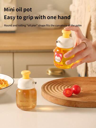 1pc ALI Authorized Model Can Press Glass Oil Control Bottles, Kitchen Small Oil Pots Accurately Quantitative Oil Output, Kitchen Oil Bottles, Olive Oil Bottles, Vinegar Bottles, Large Diameter Leak-Proof Pouring Oil Bottles, Used For Cooking, Kitchen, Barbecue Supplies, Salads, Outdoor Picnic Barbecues, Kitchen , Oil Dispenser, Oil Spray Bottle